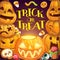 Happy Halloween, trick or treat pumpkin monsters