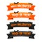 Happy Halloween trick or treat ribbons. Eps10 Vector.