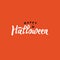 Happy Halloween Typography with Spider Over Orange and Black, Vector Illustration