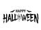 Happy Halloween vector text banner. Silhouette holiday sign background