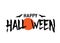 Happy Halloween vector text banner. Silhouette holiday sign background