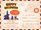 Happy Halloween Vintage Postcard invitation background design