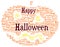 Happy Halloween word cloud shaped as a pumpkin