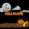 Happy hallowen day greetings with beautiful cloud moon background