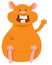 Happy hamster cartoon animal character