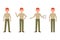 Happy, handsome, friendly red hair office worker man in pants vector. Front view standing, waving hello, writing character