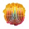 Happy Hannukah, Chanukah digital art illustration. Religious Jewish holiday commemorating the rededication of the Holy Temple in