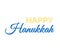 Happy Hannukah yellow blue text web banner