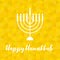 Happy Hanukah calligraphic with menorah