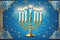 Happy Hanukkah, golden menorah. Jewish holiday Hanukkah, greeting card