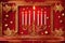 Happy Hanukkah, golden menorah. Jewish holiday Hanukkah, greeting card