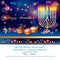 Happy Hanukkah greeting card, menorah, chanuka, dreidel, hanuka background Invitation