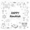 Happy Hanukkah Pattern Background with Holiday Symbols.