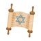 Happy Hanukkah scroll. Star of David concept.