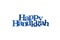 Happy Hanukkah written with blue word