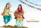 Happy hariyali teej festival with woman dancing card background