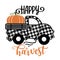 Happy Harvest - Happy Fall pumpkin festival design for markets, restaurants