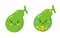 Happy healthy gallbladder and sick sad gallbladder with stones. Characters to illustrate the problem of cholecystitis
