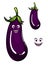 Happy healthy purple eggplant or aubergine