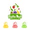 Happy healthy smoothie fruits bowl logo icon symbol color and one color set