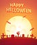 Happy Helloween Poster. Vector invitation Poster with copy space for signing time and place of the party or event.