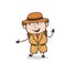 Happy Helping Hand - Female Explorer Scientist Cartoon Vector