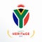 Happy Heritage Day - 24 September - square vector banner template with the South African flaf on light background