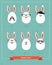 Happy Hipster Easter - set of stylish BUNNY icons