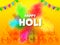 Happy Holi Celebration Background With Silhouette People Playing Colors