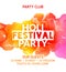 Happy Holi festival background poster design. Colorful vector holi greeting celebration decoration. Indian culture pain