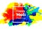 Happy Holi holiday. Vector color template.