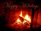 Happy Holiday Greetings above Fireplace