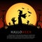 Happy holiday Halloween Background Banner Silhouettes