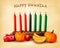 Happy Holiday Kwanzaa background with seven candles