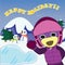 Happy holiday with Mr.Purple bear