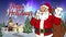 Happy Holidays Animated Card with Santa Waving Close Up at North Pole