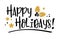 Happy Holidays Calligraphy Vector Illustration with holly and stars