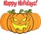 Happy Holidays Greeting With Smiling Pumpkin