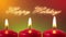 Happy holidays greeting written in sparklers on xmas candles background