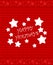 Happy Holidays icon over red background. Xmas cover design.