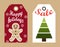 Happy holidays sale labels hanging promo stickers