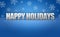 Happy Holidays Text Logo on Snowflake Background