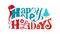 Happy holidays vector color lettering