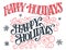 Happy holidays vintage hand-lettering set