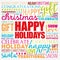 Happy Holidays word cloud collage, holiday concept background