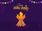 Happy Holika Dahan Celebration Concept With Bonfire Illustration And Bunting Flags Decorated On Purple Mandala