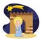 Happy holy mary praying cartoon