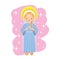 Happy holy mary praying cartoon