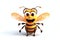 Happy Honey Bee Cartoon: Transparent Isolated Character, AI