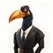 Happy Hornbill Businessman. Generative AI